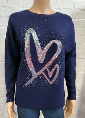 Mudflower Heart Batwing Jumper